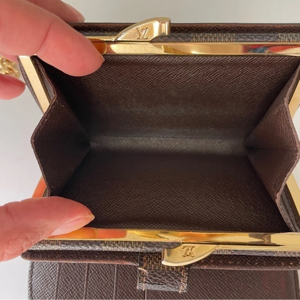 Louis Vuitton Brown Damier Porte-Monnaie Viennois Crossbody Wallet Purse